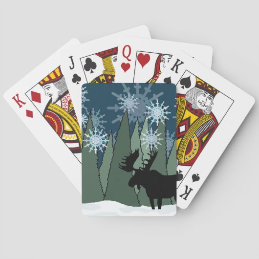 Moose en Snowflake Forest Speelkaarten (Achterkant)