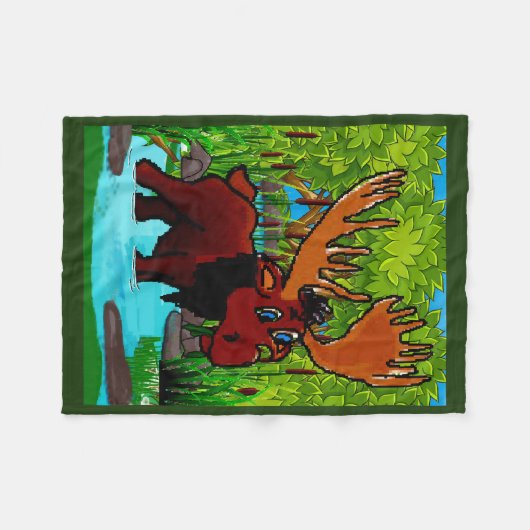 Moose Fleece Blanket (Voorkant (Horizontaal))