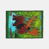 Moose Fleece Blanket Deken (Voorkant (Horizontaal))