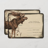  Moose Forest Lodge Ranch Wedding RSVP (Voorkant / Achterkant)