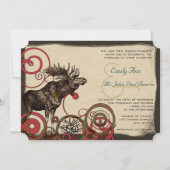 -Moose Forest Wedding Invitations Kaart (Voorkant)