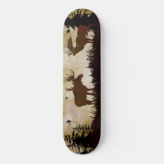 Moose Forest Wildlife Scene Skateboard (Recto)