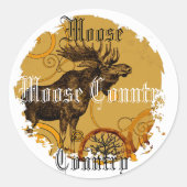  Moose Gifts Ronde Sticker (Voorkant)