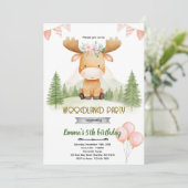 Moose girl party invitation (Debout devant)