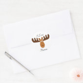 Moose Head_I Love Moosey Ronde Sticker (Envelop)