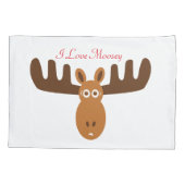 Moose Head_I Love Moosey_whimsical & humoriss Kussensloop (Achterkant)