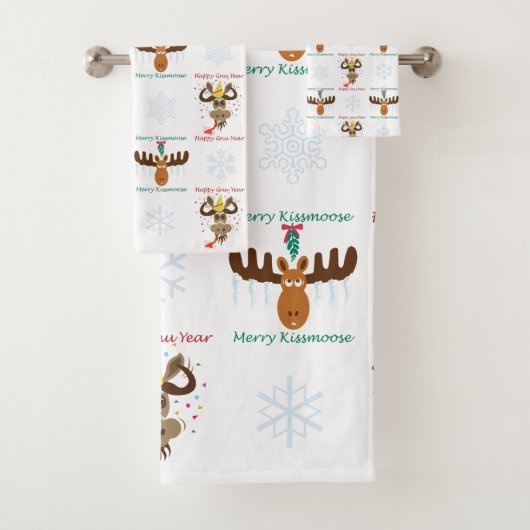 Moose Head_Merry Kiss_Happy Gnu Year! Bad Handdoek (Insitu)