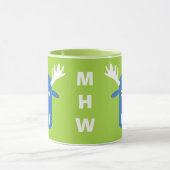 Moose Head Pop Art aangepaste monogram mokken (Midden)