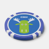 Moose Head Pop Art aangepaste monogram poker chips (Enkel)