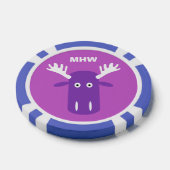Moose Head Pop Art aangepaste monogram poker chips (Enkel)