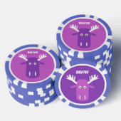 Moose Head Pop Art aangepaste monogram poker chips (Opstapeling)