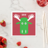 Moose Head Pop Art aangepaste monogram servetten (Insitu)