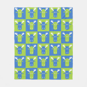 Moose Head Pop Art fleece dekens
