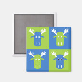 Moose Head Pop Art magnet Magneet (Voorkant / Achterkant)