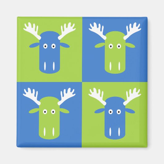 Moose Head Pop Art magnet Magneet (Voorkant)