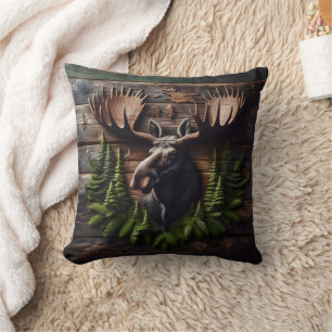 Moose Head Wall Mount met dennenblad Kussen
