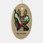 Moose Hockey Keramisch Ornament (Rechts)