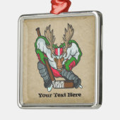 Moose Hockey Metalen Ornament (Links)