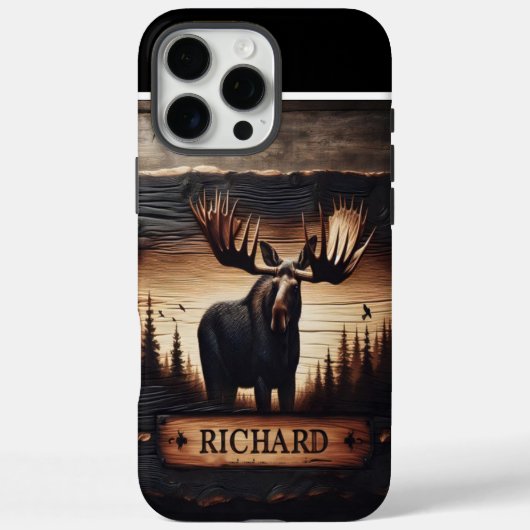 Moose Hout snijwerk Teken Case-Mate iPhone Case (Achterkant)