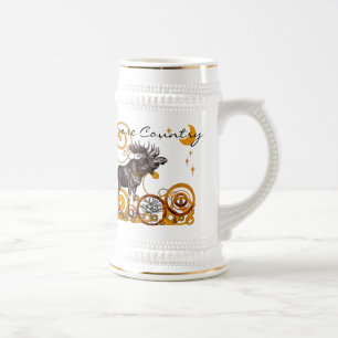  Moose Illustration Stein Bierpul