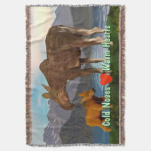 Moose in de Meadow Deken (Voorkant Verticaal)