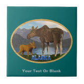 Moose in de Meadow Tegeltje (Voorkant)