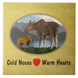 Moose in de Meadow Tegeltje