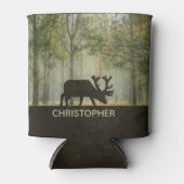 Moose in Forest Illustration Personalized Blikjeskoeler (Voorkant)
