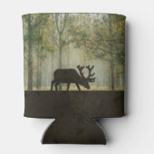 Moose in Forest Illustration Personalized Blikjeskoeler (Achterkant)