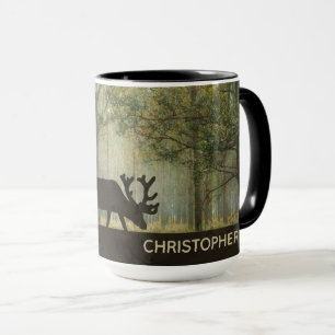 Moose in Forest Illustration Personalized Mok