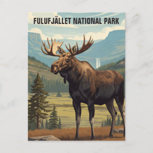 Moose in Fulufjället National Park Zweden Reizen Briefkaart