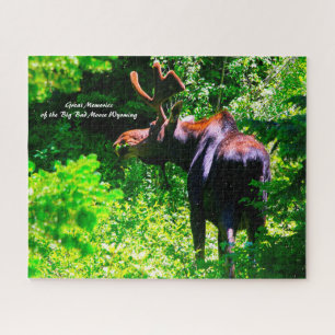 Moose in Grand Tetons. Kerstgroet Jigzaag Legpuzzel
