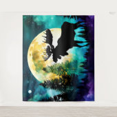 Moose in het bos Volle maan Wandkleed (Voorkant)