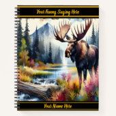 Moose in levendige herfstwildernis notitieboek (Voorkant)