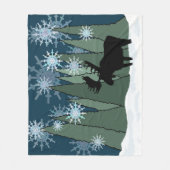 Moose in Silent Snowy Forest Fleece Deken (Voorkant)