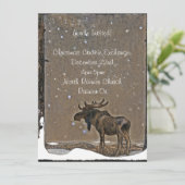 Moose in Snow Kaart (Staand voorkant)