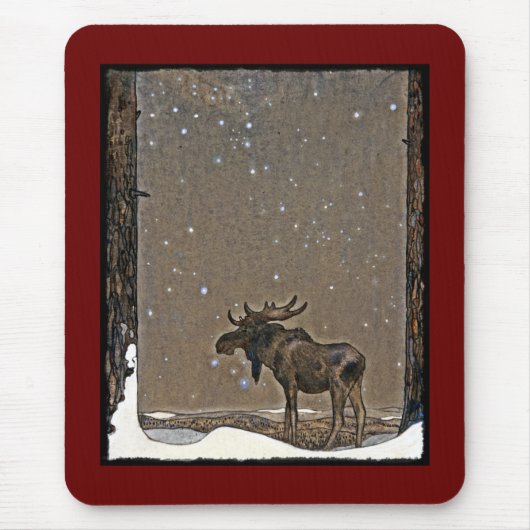 Moose in Snow Muismat (Voorkant)
