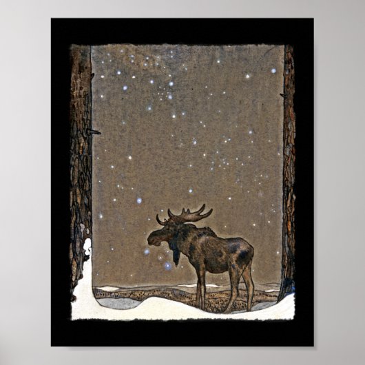 Moose in Snow Poster (Voorkant)