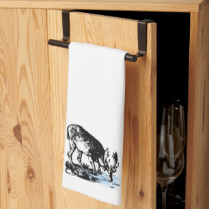 Moose in Stream Towel Theedoek