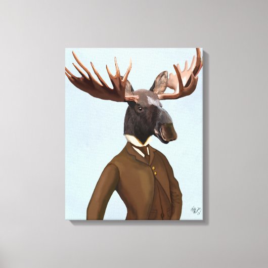Moose in Suit Portret Canvas Afdruk (Voorkant)
