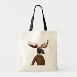 Moose in Suit Portret Tote Bag