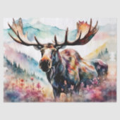 Moose in Wildflower waterverf Tissuepapier (Voorkant)