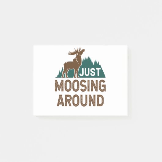 Moose Just Moosing Around Post-it® Notes (Voorkant)