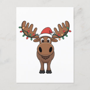 Moose Kerstboom Lights Funny Xmas Moose Lover Uitnodiging Briefkaart