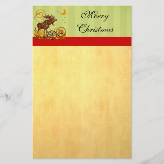 Moose Kerstmis Briefpapier (Voorkant)