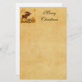 Moose Kerstmis Briefpapier (Voorkant / Achterkant)