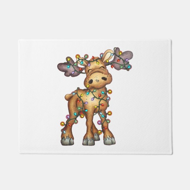 Moose Kerstmis Deurmat (Voorkant)