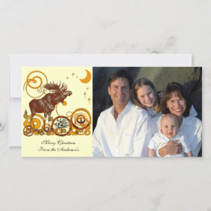 Moose Kerstmis Feestdagenkaart