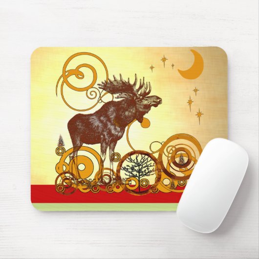 Moose Kerstmis Muismat (Met muis)