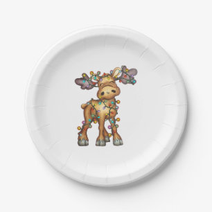 Moose Kerstmis Papieren Bordje